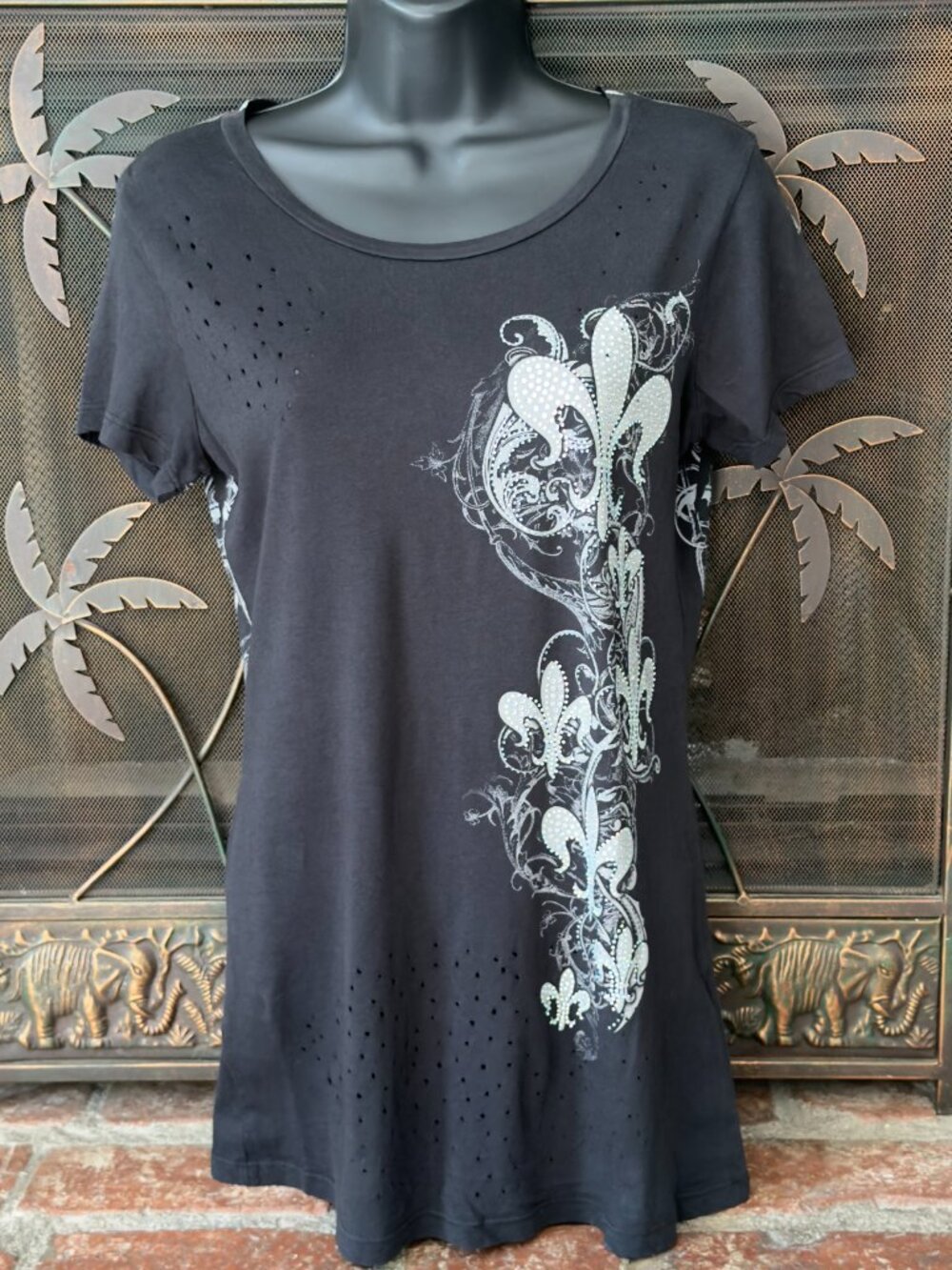 VTG Vocal Black Graphic T Shirt L NWOT Winged Cross Style 5560s Y2K USA Made